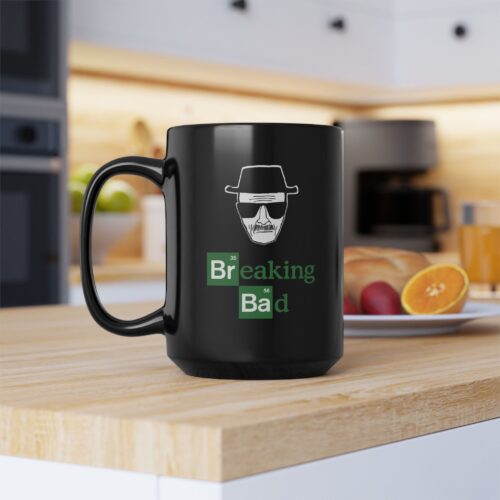Breaking Bad Coffee Mug  & Custom Name and back Text - Walter White Funny Cup Black 11, 15oz - Image 3