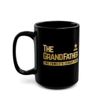 The Grandfather Mug - World's Best Grandpa back Text -  Family's Legacy Coffee Cup - Large 15oz