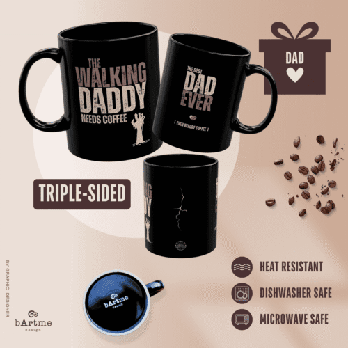 Daddy Needs Coffee Mug - Best DAD Ever back Text - Father's Day Funny Cup  - 11oz - Image 4
