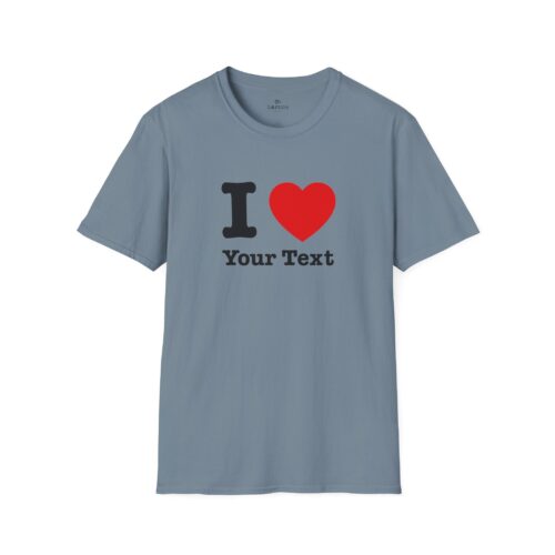 I LOVE (Your Text) Custom T-shirt – Vintage inspired by I LOVE NY – 7 Colors and S to 4XL Sizes - Image 8