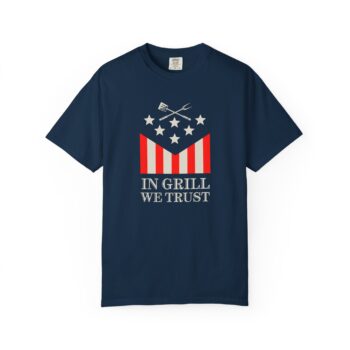 US Flag  Funny Grilling T-shirt - "In Grill we Trust"  - Unisex T-shirt Premium Cotton - All Sizes