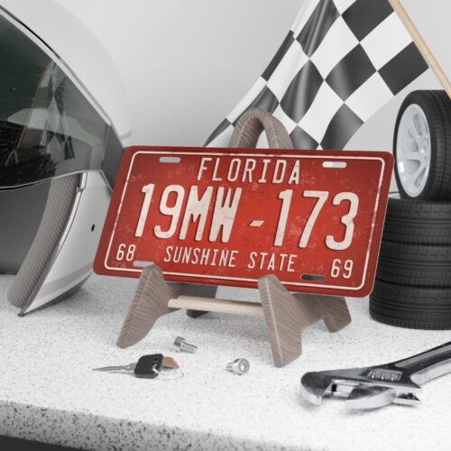 Custom Florida Vintage Car License Plate – Red Vanity Tag – Personalized Metal Plate  – 12" × 6" for Front of Car or Garage - Image 2