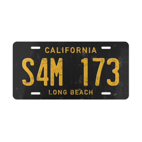 Custom Car California Vintage License Plate –  Black Style Vanity Tag – Personalized Metal Plate   for Front of Car or Garage  – 12" × 6"
