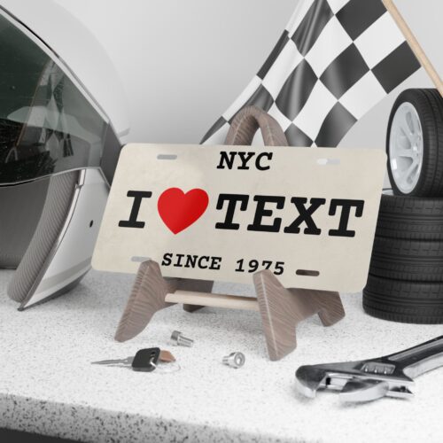 New York Custom Plate Car License - Vanity Tag - Yellow & Blue Personalized for Door, Wall, with 2 Editable Text Fields - Image 5