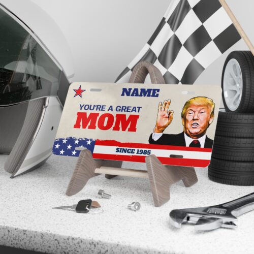 Trump Great Custom Merch Metal Vanity Plate -  Funny Gift for DAD, MOM, and more. Personalized Funny Gift idea - 3 Editable Text Areas -Size 12" x 6" - Image 2
