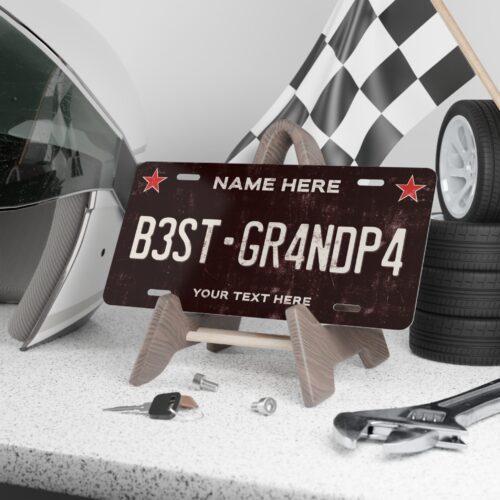 Grandfather Custom Plate Car License - Grandpa Garage Personalized Gift Vanity Tag with two Editable Text Areas - Image 4
