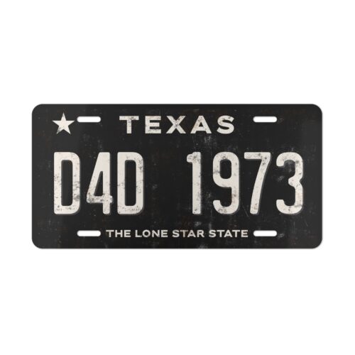Custom Texas Black Plate Car License - Classic Vanity Tag - Personalized Automotive with All Editable Text Fields - 12x6"