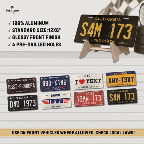 TOP DAD Custom Metal License Vanity Plate Automotive or Home Personalized Dad Gift idea - Standard Size 12" x 6" - Image 3