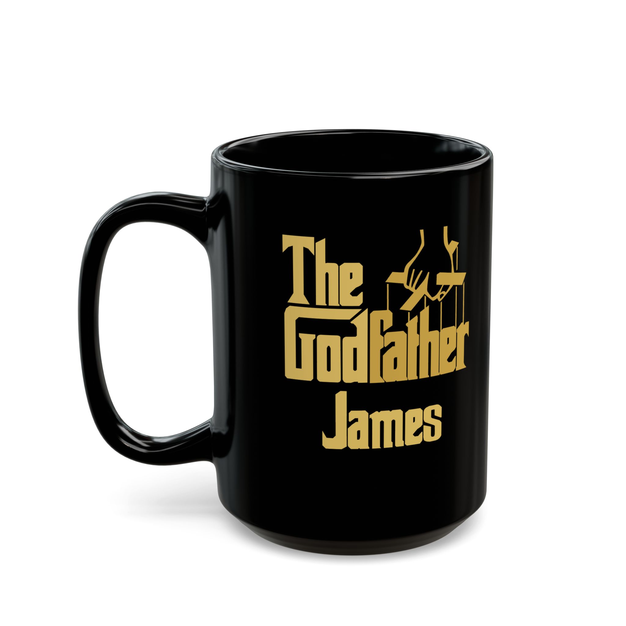 The Godfather Mug & Custom Name - Black Coffee Cup 11oz, 15oz The Godfather Mug & Custom Name - Black Coffee Cup 11oz, 15oz - Image 2