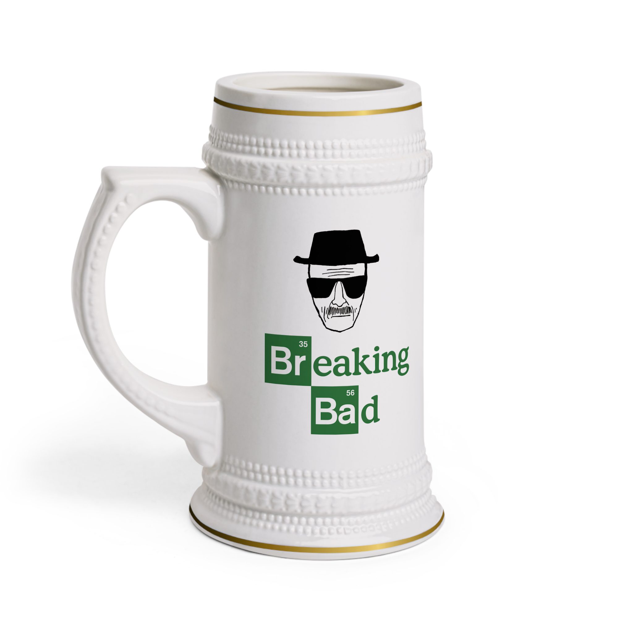 Breaking Bad Beer Stain & Custom Back Text - Mug with Handle - 22oz Large Breaking Bad Beer Stain & Custom Back Text - Mug with Handle - 22oz Large