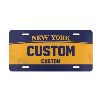 Custom Vintage Vanity Plate - Yellow Car License  Front of Car or Deco - 12x6"
