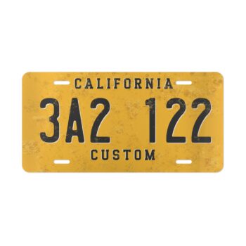 Vintage Yellow Vanity Plate - Car License  or Deco - Personalized Metal Sign 12x6"