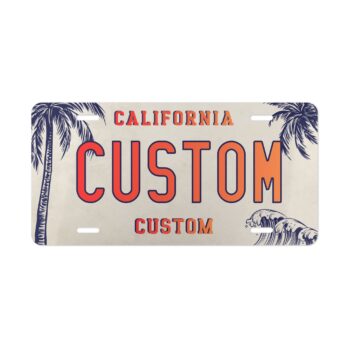 Beach Vanity Plate - Surf Car License or Deco Personalized Metal Sign - 12x6"