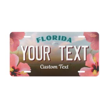 Florida License Vanity Plate – Customize all Text areas -  Car Personalized Metal Sign 12x6"