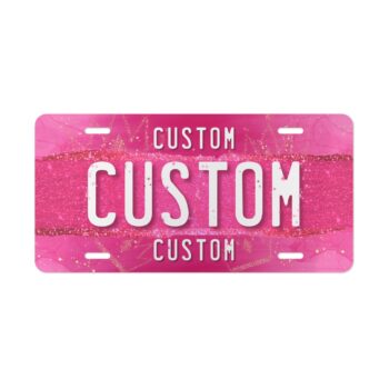Pink Custom Vanity Plate - Car License or Deco Personalized Metal Sign - 12x6"