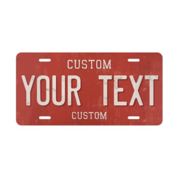 Florida Custom Vanity Plate – Vintage Red Vanity Tag –  Car License Personalized Metal Plate 12x6"