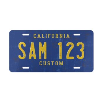 Blue Vintage Vanity Plate  - Car License or Deco Personalized Metal Sign - 12x6"