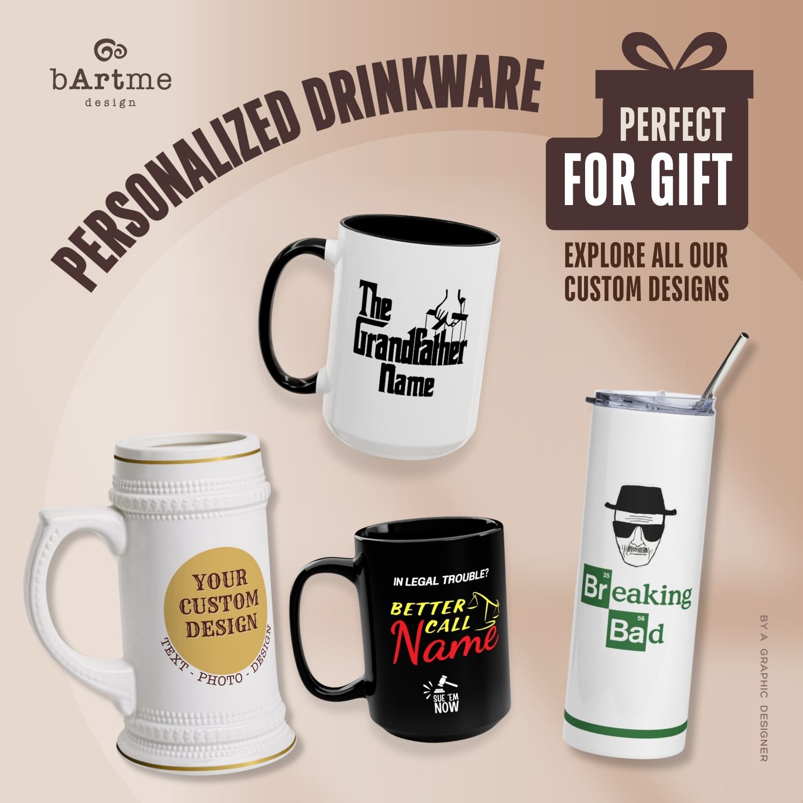 TOP DAD Mug & Custom Name - Personalized Father's Day Coffee Mug, 11/15oz TOP DAD Mug & Custom Name - Personalized Father's Day Coffee Mug, 11/15oz - Image 5