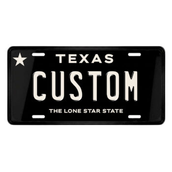 Texas Custom Vanity Plate - Vintage Personalized  Metal Sign For Car, Bike or Deco - 2 sizes
