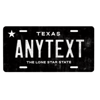 Texas Custom Vanity Tag - Vintage Personalized  Metal Sign For Car or Deco 12x6"