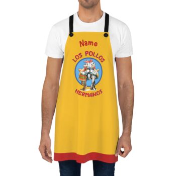 Los Pollos Hermanos Apron & Custom Name - One Size - Adjustable Unisex