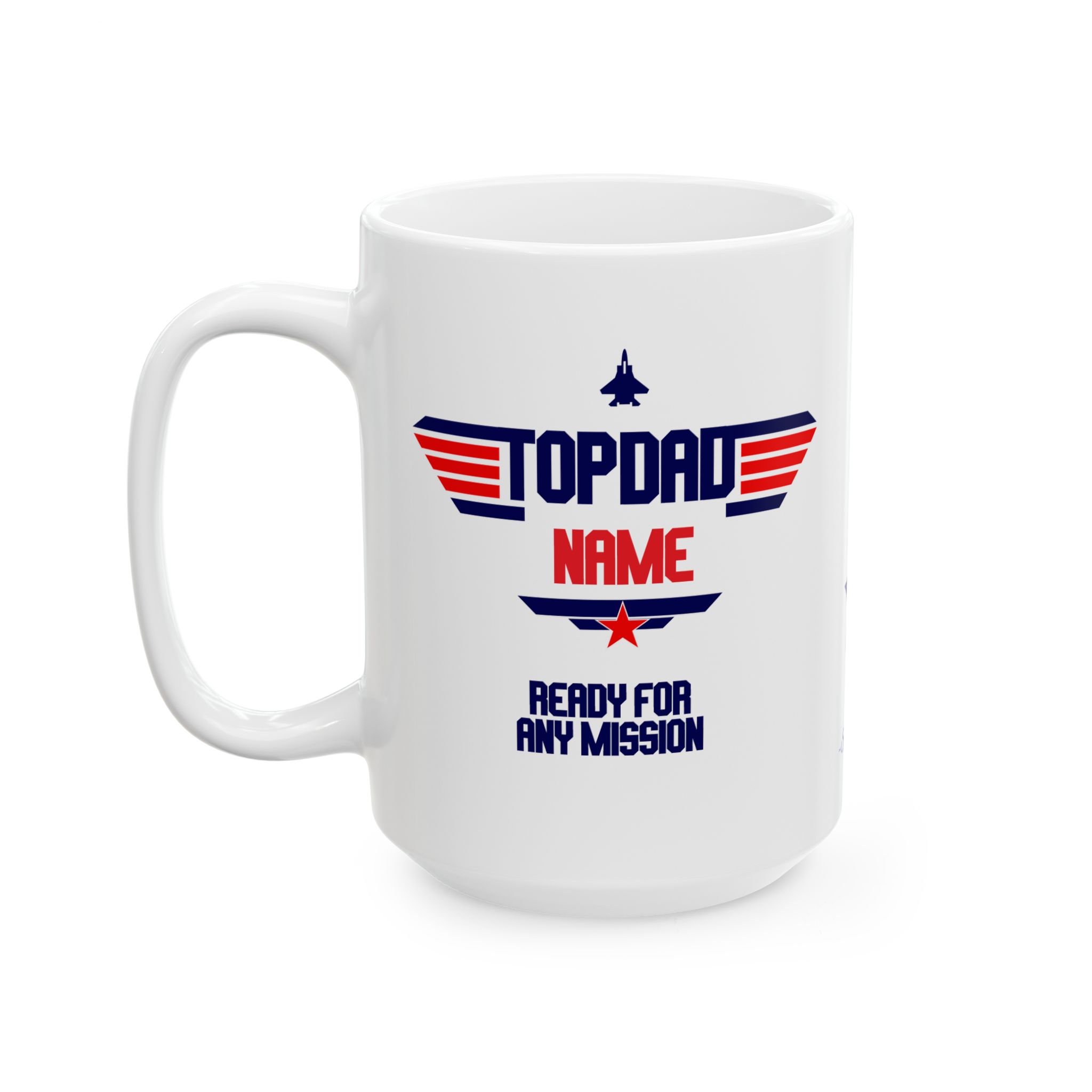 TOP DAD Mug & Custom Name - Personalized Father's Day Coffee Mug, 11/15oz TOP DAD Mug & Custom Name - Personalized Father's Day Coffee Mug, 11/15oz