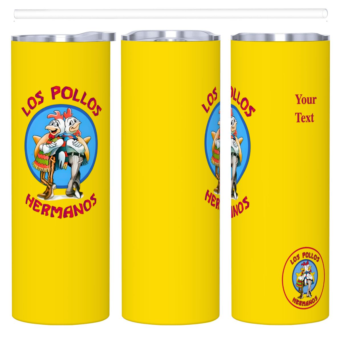 Los Pollos Hermanos Tumbler Custom Add your personalized back text - 20oz Cup Los Pollos Hermanos Tumbler Custom Add your personalized back text - 20oz Cup - Image 2