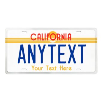 California Retro Custom License Plate - The Golden State 80s  - Front of Car, bike or Deco - 2 sizes