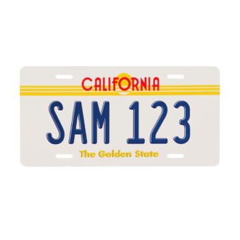 California Custom License Vanity Plate - The Golden State inspirated Vintage 1960 - Front of Car - 12x6