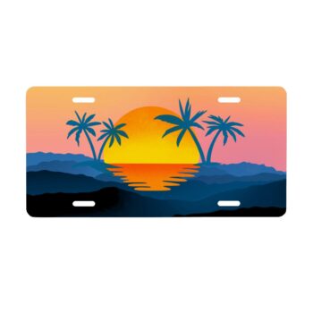 Car License Plates Landscape Designs - Front of Car or Deco - Beach & Mountains - UV Printed Aluminum Sign for Home, Room, Store, Door 12x6 in Standard Size