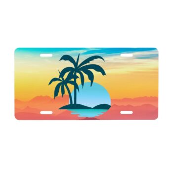 License Plates Landscape Designs - Front of Car or Deco - Beach & Mountains - UV Printed Aluminum Sign for Home, Room, Store, Door 12x6 in Standard Size