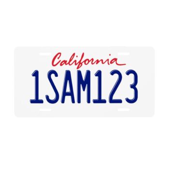 California Custom License Plate - Front of Car, Bike or Decor - 2 sizes